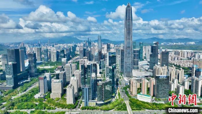 深圳福田CBD。(无人机照片) 陈文 摄

